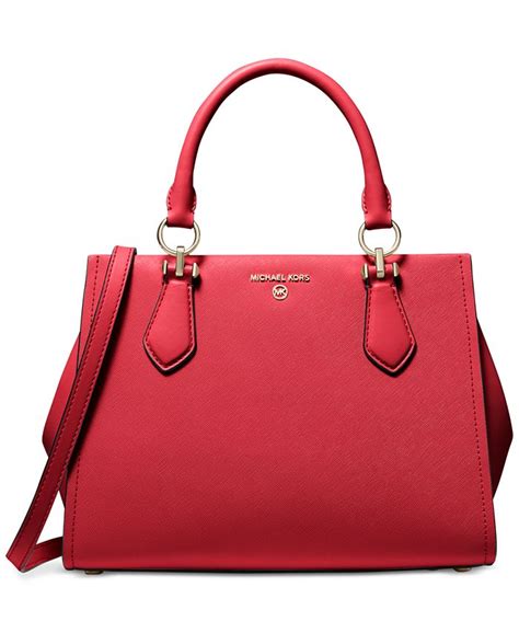 michael michael kors harrison medium leather satchel|michael kors medium marilyn satchel.